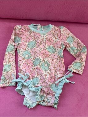Caden Lane 2T Rash Guard Swimsuit Ocean Pearl